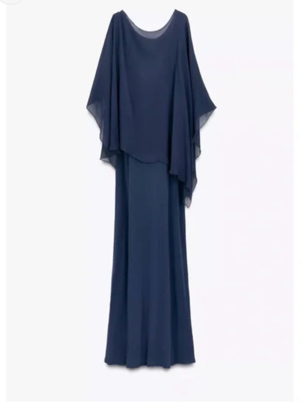 Zara Navy Blue Layered Maxi Dress